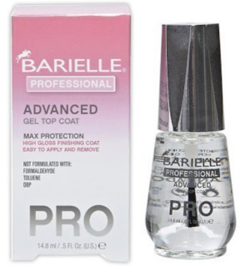 Barielle Professional Gel Top Coat protects and polishes your nails to a high-gloss shine! No need to go to the salon for a Gel treatment... give yourself the quality and durability like the salon without all those harmful chemicals!