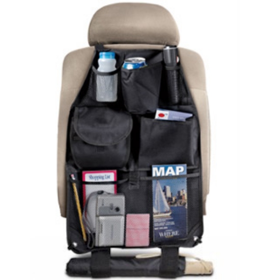 This Back Seat Organizer is a great way to keep all those auto essentials organized and within reach. No more clutter on the floor of your car or digging around for your important items..