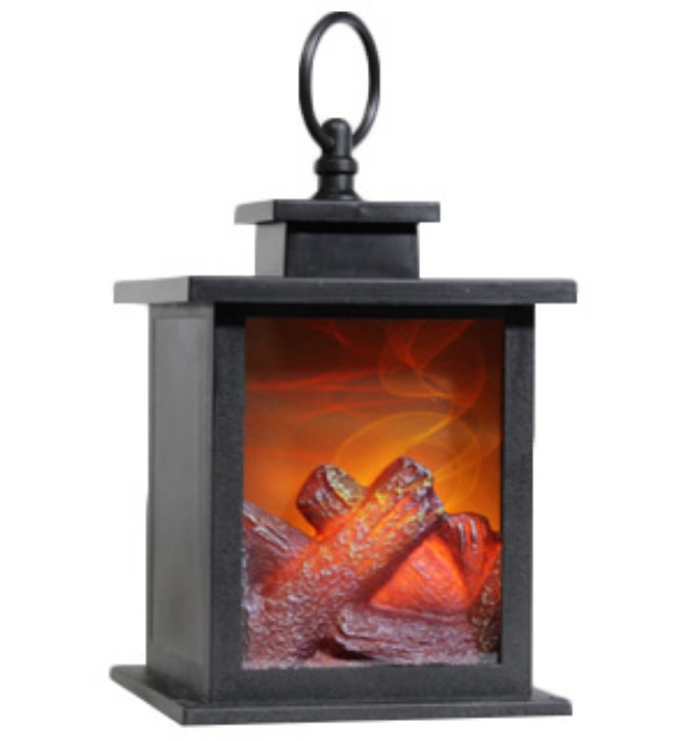 This antique-style fireplace lantern delivers a wonderful ambient glow showing off its realistic LED Flickering Flame Effect. This next-generation flickering technology gives off a stunning effect complete with glowing logs.