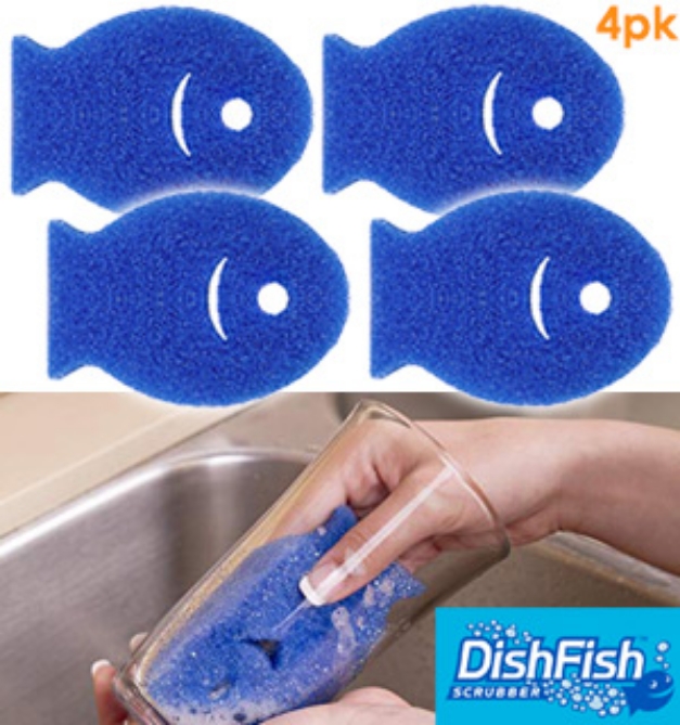 Clean everything from delicate dishes to the caked on grime of pans with one non-scratching scrubber: the DishFish.