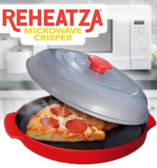 The Reheatza is the microwave crisper tray that gives leftovers and frozen foods oven quality crispiness straight from the microwave!