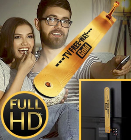 Stop spending hundreds on monthly cable bills when you could use the TV Free-Way! This antenna is plated with 24K gold connectors to ensure the highest-quality signal transfer for the best possible picture...completely free!
