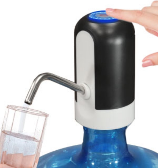 The Automatic Water Pump Dispenser is a USB rechargeable pump that attaches to the neck of a water jug and dispenses the water with the push of a button.
