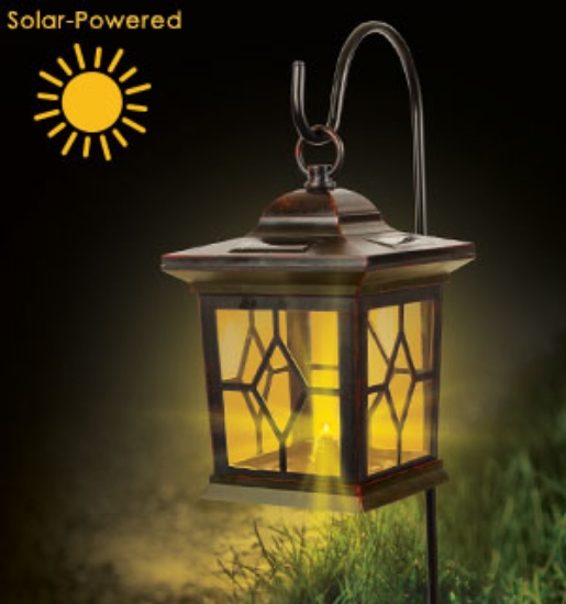 Here's our new favorite outdoor lighting decoration, it's called The Flickering Candle Light Solar Lantern!