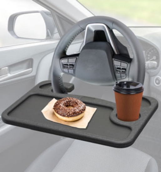 Convert your steering wheel into an ergonomic work surface that's great for writing, or to use while eating in the car. The lightweight construction makes it easy to carry with you or store in the back seat while not in use.