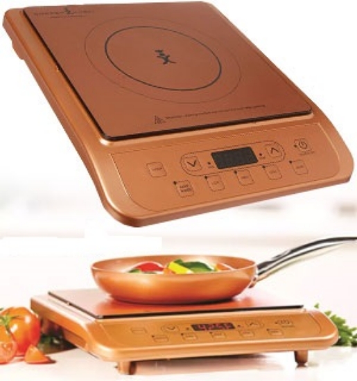 The <em>Copper Chef Induction Cooktop</em> uses the science of electro-magnetic induction heating to cook your food faster, more efficiently and with less wasted energy. Just plug it in and you're ready to go