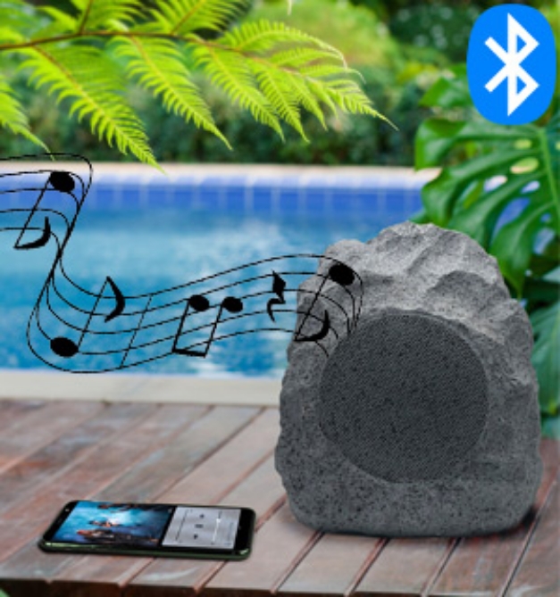 The Natural Rock Outdoor Wireless Speaker gives you powerful and dynamic sound that will fill your backyard or outdoor area with all the party sounds you need.