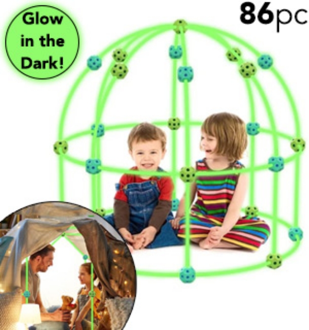 Glow-in-the-Dark Creative Fort Building Set - 86 Pieces