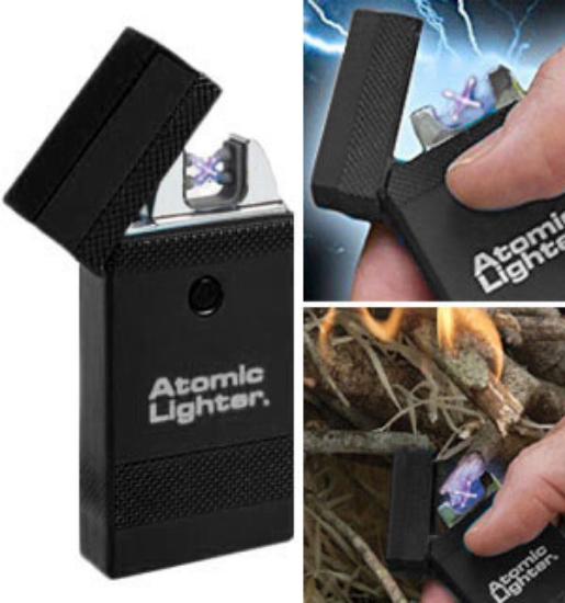 This rechargeable lighter works anytime, anywhere! No fuel, no flint, no flame: it utilizes the power of Lightning Technology to power dual high intensity electric arcs that turn on with the push of a button.