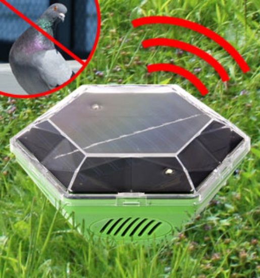 Protect your home and yard from those pesky birds with this Solar Ultrasonic Birds Away.
<br /><br />
Chemical free it is safe to use anywhere. Using ultrasound frequency you will repel all kinds of birds like crows, seagulls, pigeons and more.