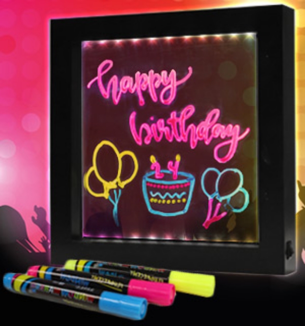 Picture 5 of Illuminated LED Message Board With Neon Markers by Hearth & Haven