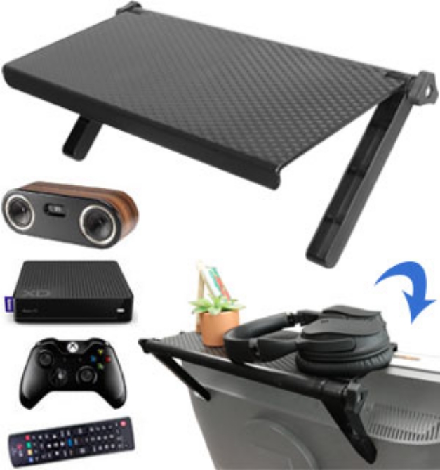 Picture 6 of 13in. Adjustable Add-A-Shelf For Screens: Remotes, Speakers, Media Boxes and More