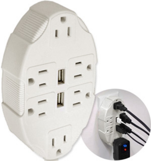 YES you can turn a two-plug outlet into one with Six Plugs AND Two USB Ports! The USB ports are perfect for easy charging of portable devices. Designed to work with digital cameras, iphones, smartphones, MP3 players, tablets and portable hard drives.