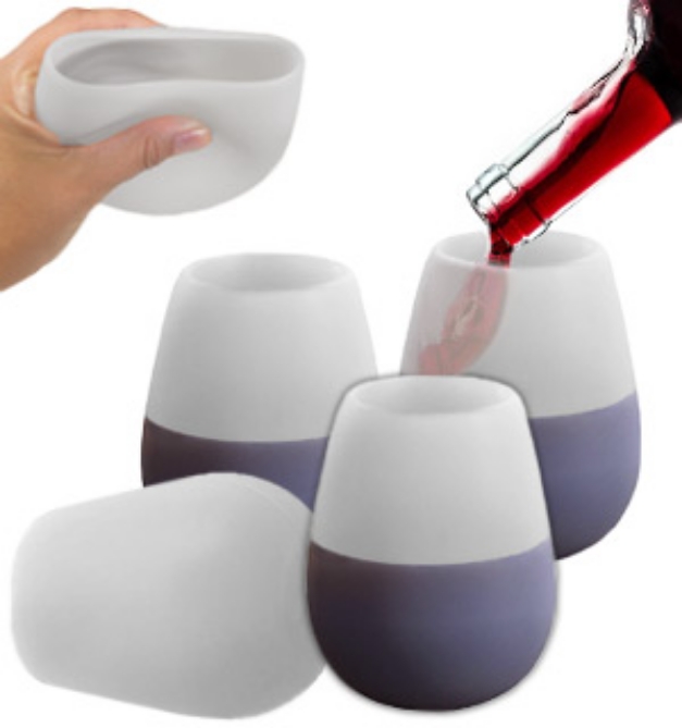 Enjoy a glass of wine by the pool or at your next backyard barbecue with these unbreakable, Portable Silicone Wine Glasses!