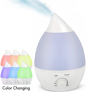 Color-Changing Cool Mist Ultrasonic Humidifier and Diffuser