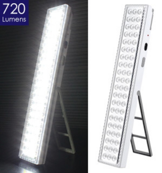 The illumi Tower is the rechargeable anywhere light: no wiring required! With 60 bright white SMD LEDs, any area becomes a well-lit space. With 2 brightness settings, the high mode dishes out a whopping 720 Lumens. What a light!