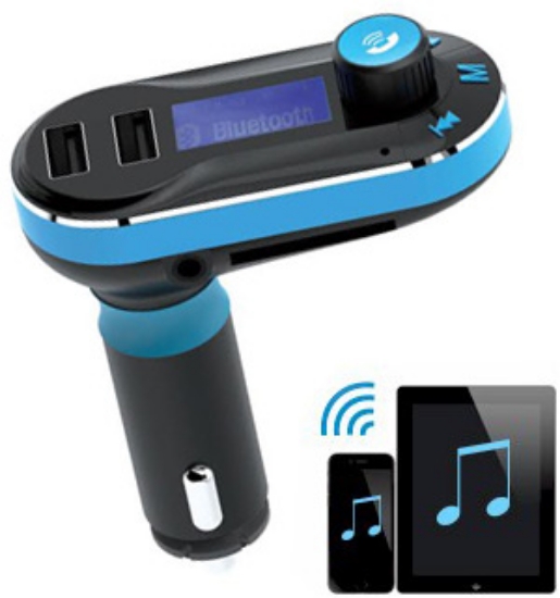 For those of you still looking for a great Bluetooth system for the car: look no further! The Wireless FM Radio Transmitter will turn any car into a BLUETOOTH<sup>&reg;</sup> music receiver for your devices.