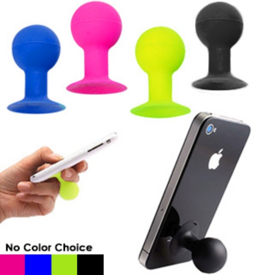 Just pop one of these colorful little guys onto the back of your smartphone and prop it up on a table for hands-free viewing! The suction cup is totally reusable, leaves no sticky residue, and can be used to prop your phone up horizontally or vertically. Note: suction stand only works on devices with smooth surfaces.