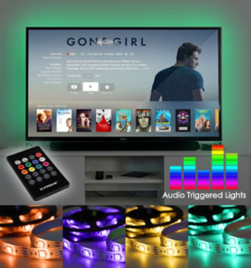 This Multi-Colored LED Light Strip by Xtreme is among the best of its kind, not only allowing you to choose between 8 different stagnant color options, but also 8 different party modes ranging from strobe to fade.