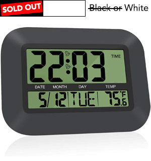 Large Display Digital Calendar Clock with Temperature Gauge