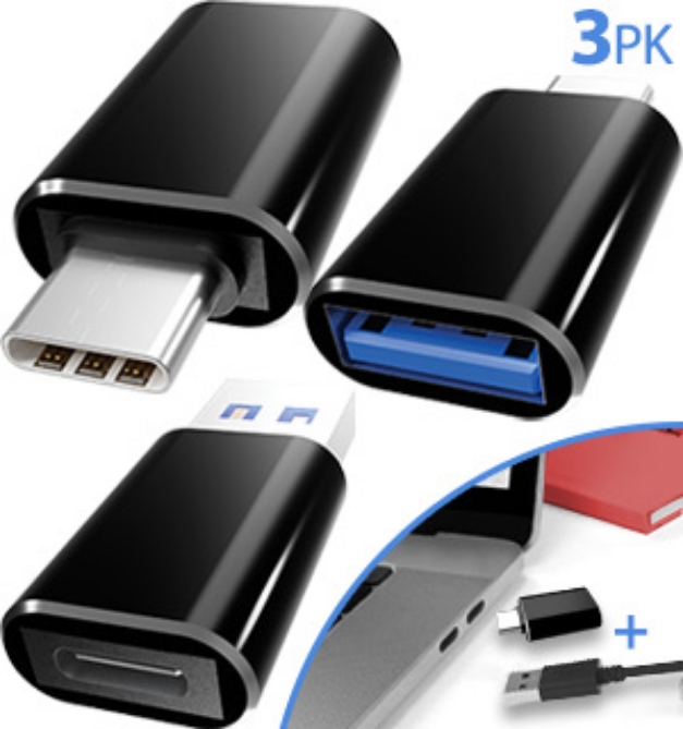 Picture 1 of Aluminum Cord Converting USB-C Adapters: Set of 3