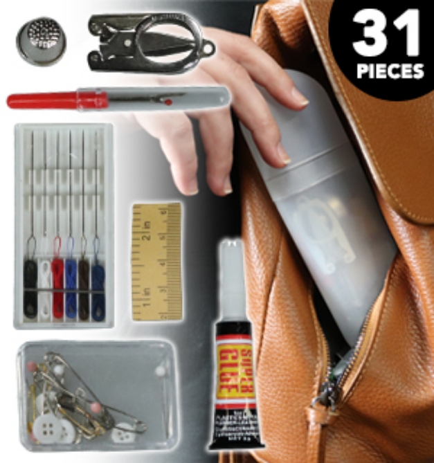 Picture 1 of Sewing Kit w/Case Living Solutions 31 Pc