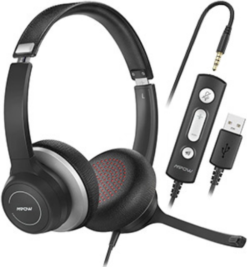 USB Wired Computer Headset Microphone with Controller
