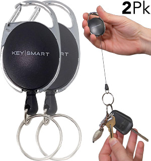 KeySmart Quick Retract Keychain 2-Pack - PulseTV