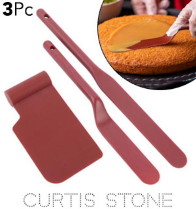 Picture 1 of Curtis Stone 3-Piece Spatula and Scraper Set