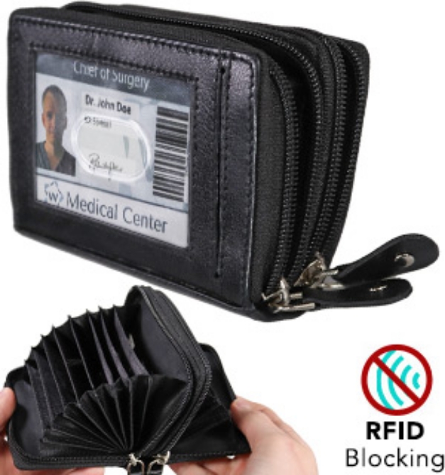 Picture 1 of ALL NEW - Zip 'N Go Palm-Sized Wallet w/ RFID Protection