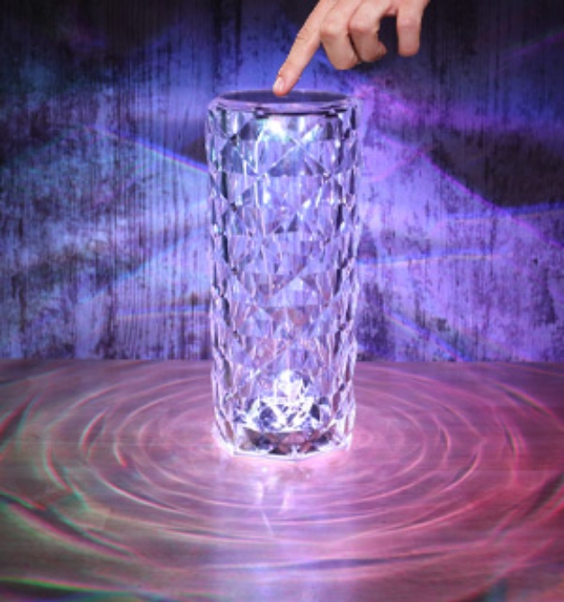 Picture 1 of Rechargeable Rose Crystal-Style 3D Diamond Color Changing LED Lamp