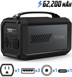 Titan 62,200 mAh Deluxe Portable Power Station
