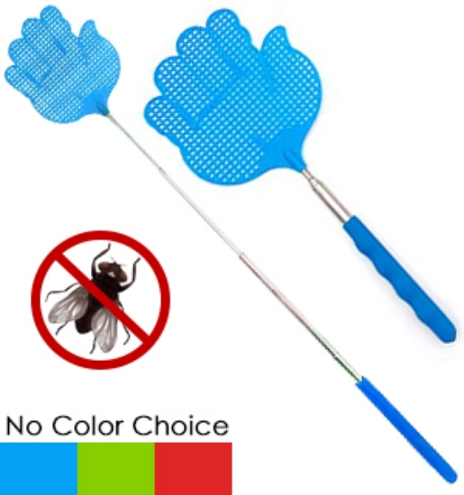 The Extendable Mega Hand Fly Swatter is a truly jumbo, which means there is less chance those nasty, little bacteria-carriers will escape. And the handle telescopes from 5 to 22-inches, giving you an over-all length of 39 fly-annihilating inches.