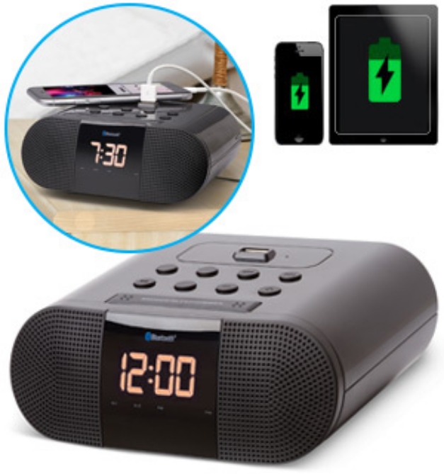 Bluetooth Alarm Clock Radio with USB Charging Port PulseTV