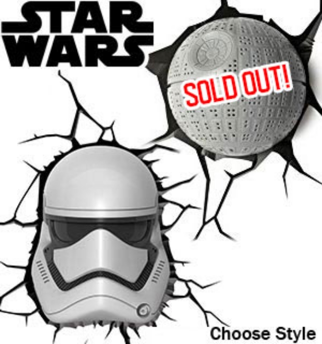 Picture 1 of Star Wars 3DLightFX Wall-Mounted Nightlights