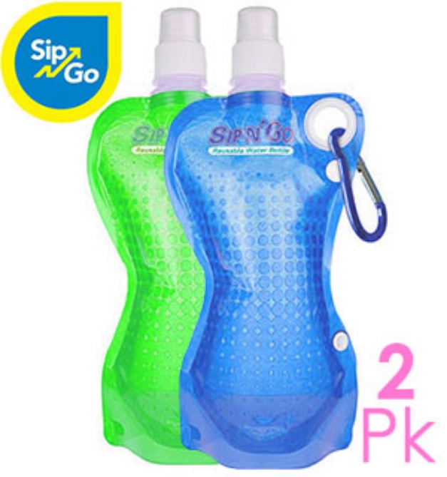 Picture 1 of 2-Pack of Sip N' Go Foldable Water Bottles