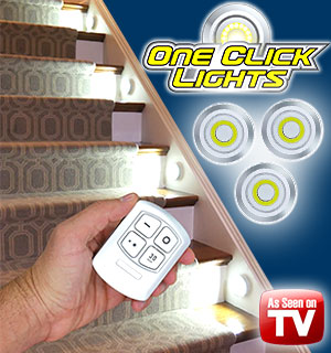 3pk of One Click LED Lights - Add Remote-Control Lighting Anywhere ...