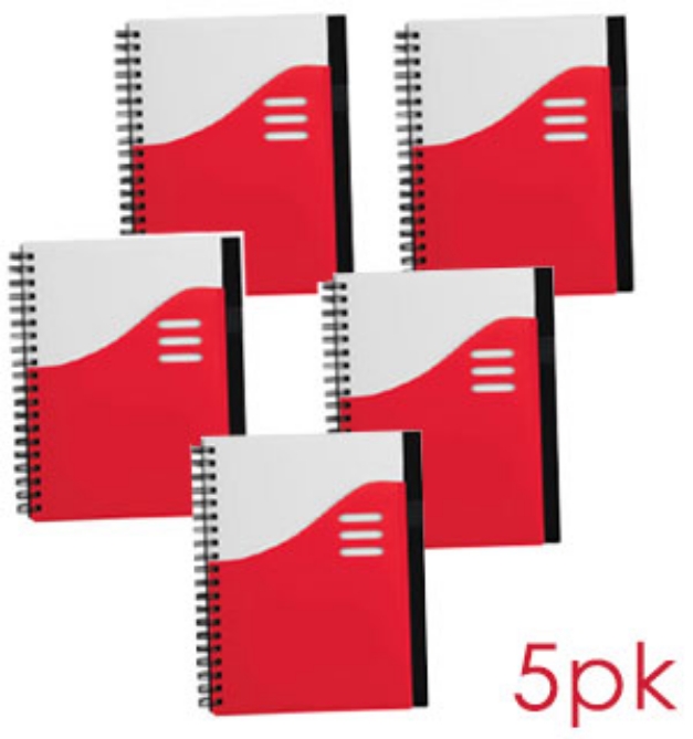Picture 1 of Big Wave Spiral Notebook Set 5-PK