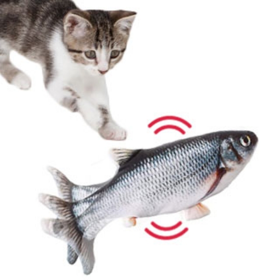 The Fun Fish Kicker Toy is a realistic cat toy that flips, flops, and wiggles - just like a REAL fish! It's extra-large and perfect for some hug and kick playtime. This toy features a realistic shape and digitally-printed, lifelike design.