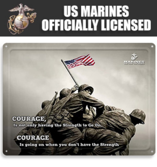 Picture 1 of Vintage Marines Raising The Flag On Iwo Jima Metal Sign