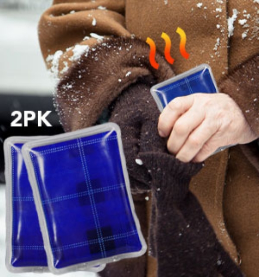 For an instant, reusable heat pack that works amazing, look no further than these designer-inspired hand warmers! With the quick click of the disk inside the gel pack, it will instantly crystallize before your eyes and heat up to 130 degrees.