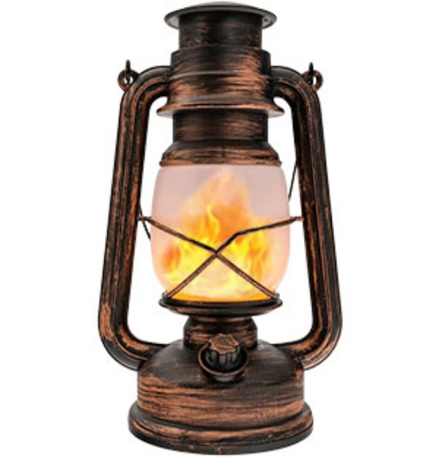 Picture 1 of Vintage Look Hurricane Lantern w/ Gorgeous Realistic Flicker Flame