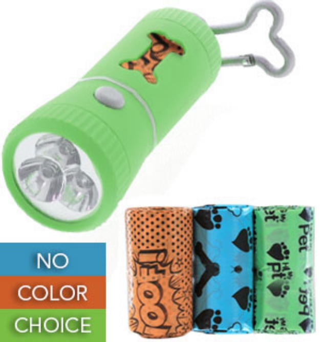 Picture 1 of Hug My Pet Flashlight Pet Waste Bag Dispenser Combo with 60 Bags