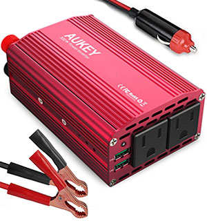 Two Outlet Power Inverter With Additional USB Ports