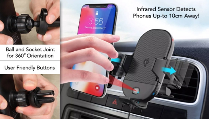The LETSCOM Line B Wireless Car Charger With Qi Fast Charging is one of the best and strongest vent-mountable phone holders/chargers you can get in this price range.