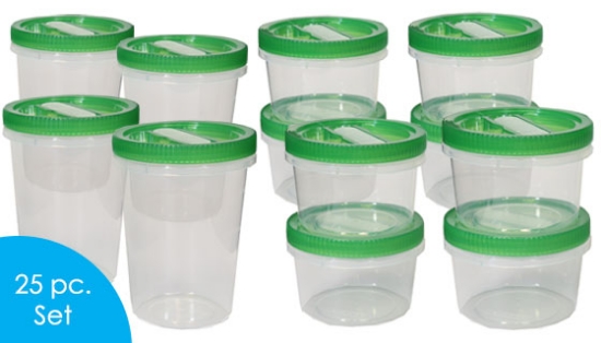 The 25-piece <strong>Twist-To-Seal Food Storage & Organizer Set</strong> is the answer for anybody who has a mismatched collection of odd plastic containers and Tupperware cluttering up their pantry.