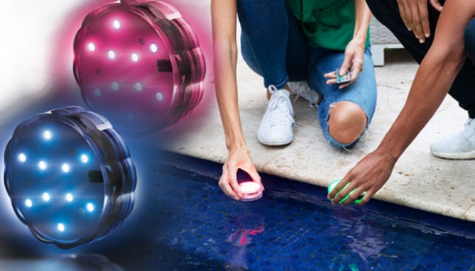 Picture 2 of 4-Pack Waterproof Color-Changing LED Lights with Remote Control
