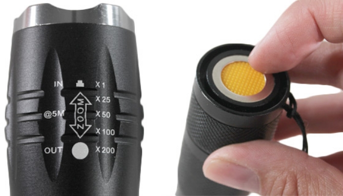 This flashlight offers COB and LED technology with 6 different beam settings!
