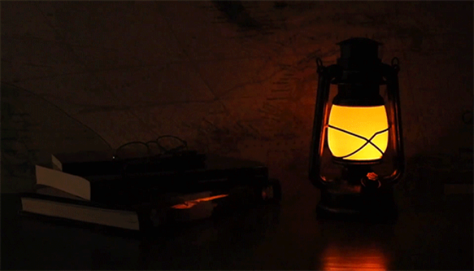Picture 2 of Vintage Look Hurricane Lantern w/ Gorgeous Realistic Flicker Flame