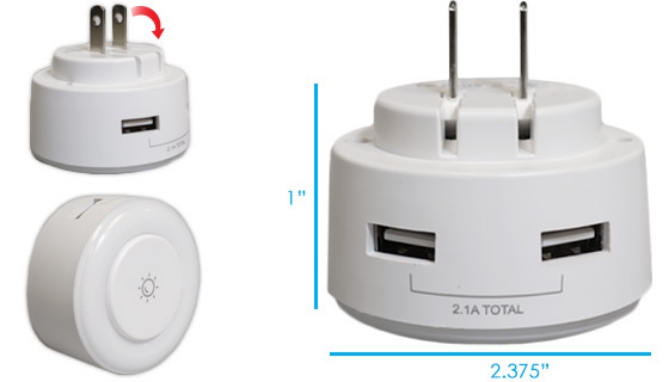 Picture 2 of Dual USB Charger and Soft Touch Night Light